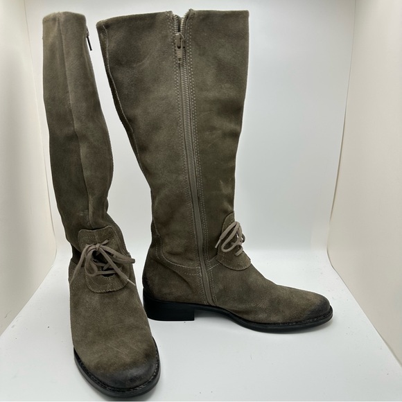 J. JILL Tall Boots Suede Leather Gray Zip Sz 6.5 Equestrian - Picture 4 of 11